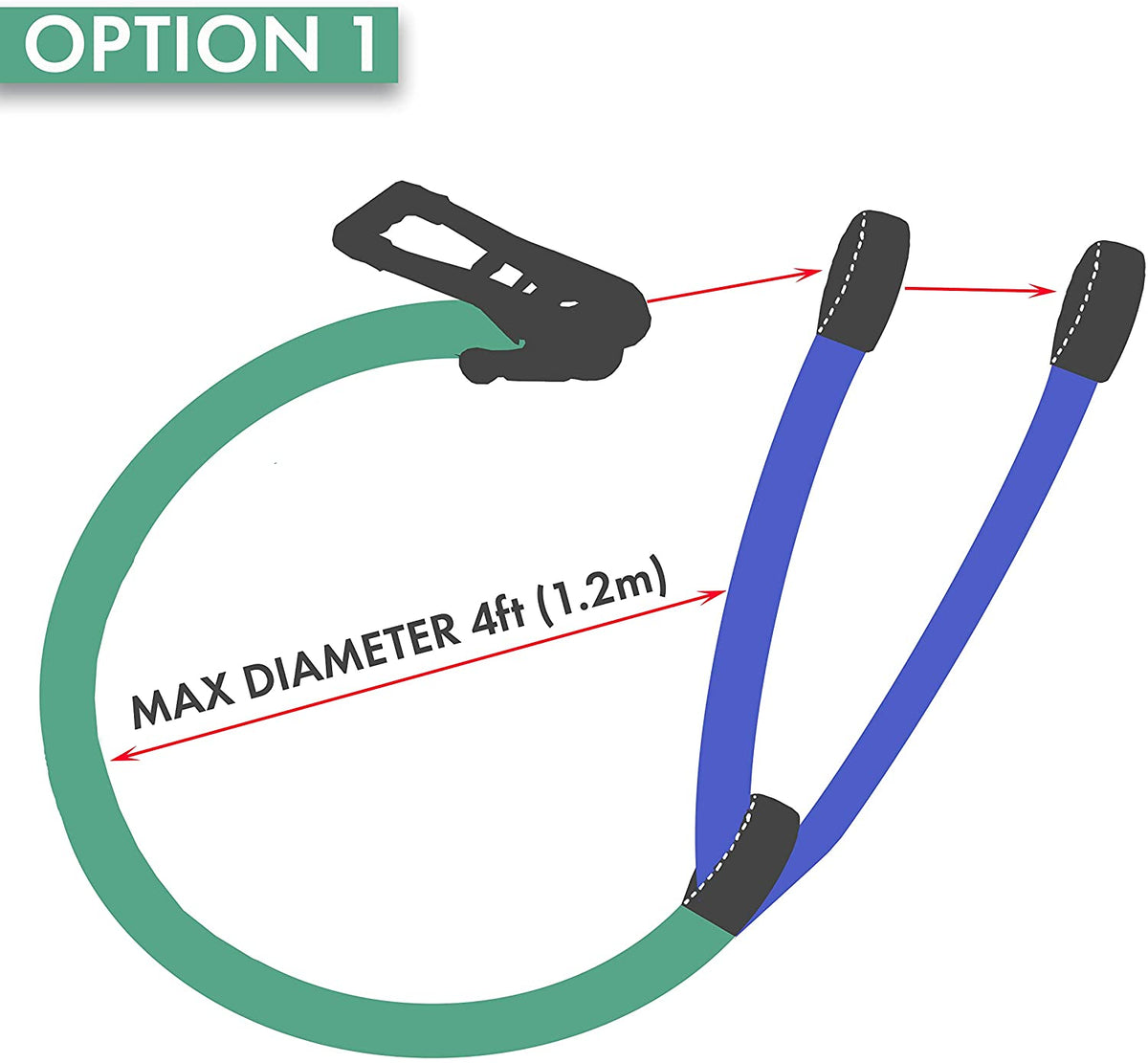 Ninja slackline Extension 8 ft. obstacle course, Slackline Extension