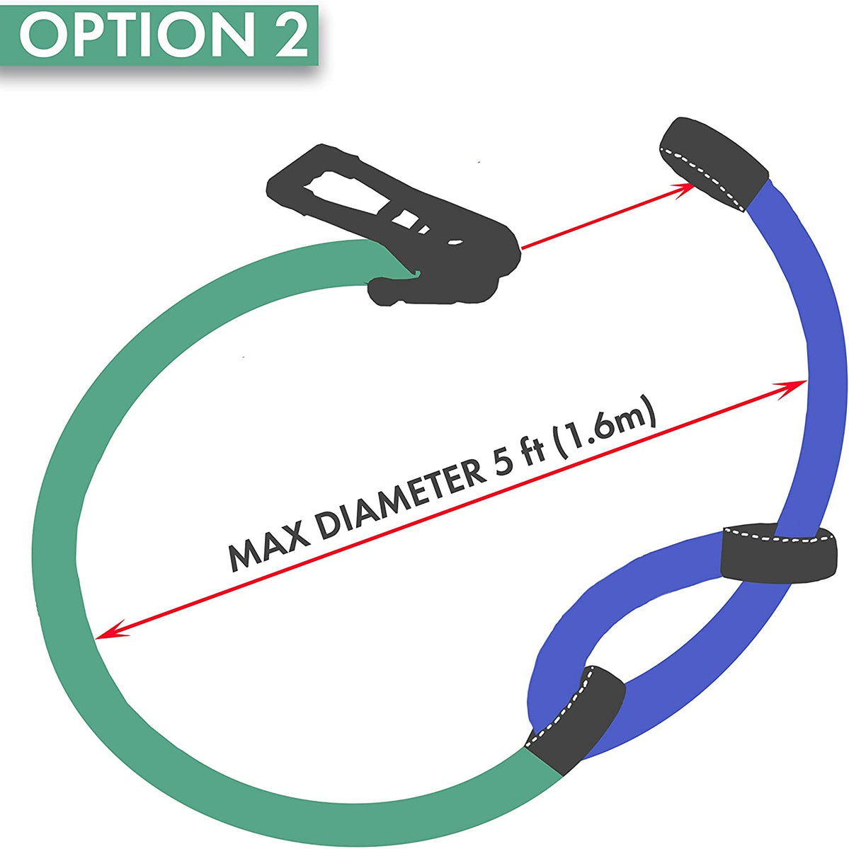 Ninja slackline Extension 8 ft. obstacle course, Slackline Extension