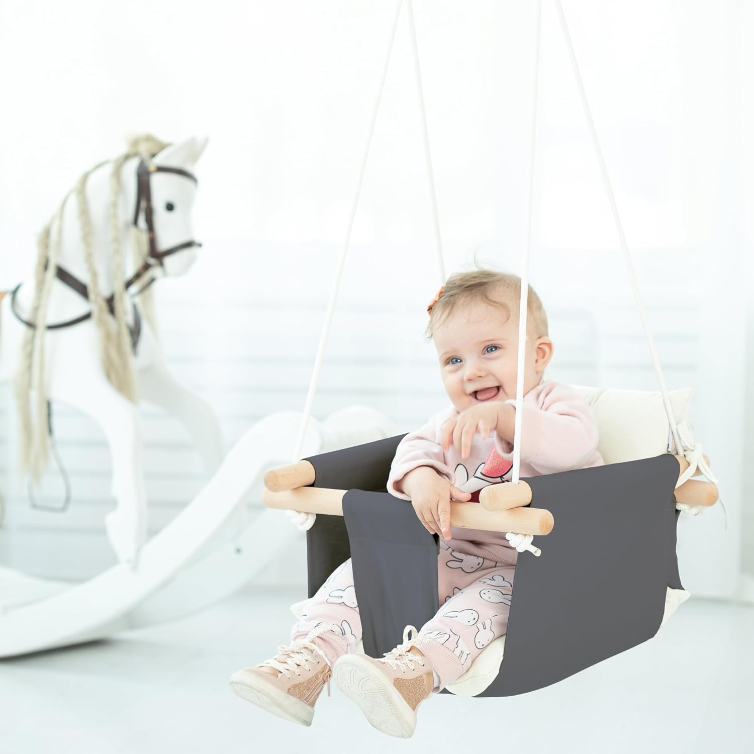 Silla Colgante Baby Swing Cateam De Lona Y Madera | Cuotas sin interés Silla Colgante Baby Swing Cateam De Lona Y Madera | Cuotas sin interés