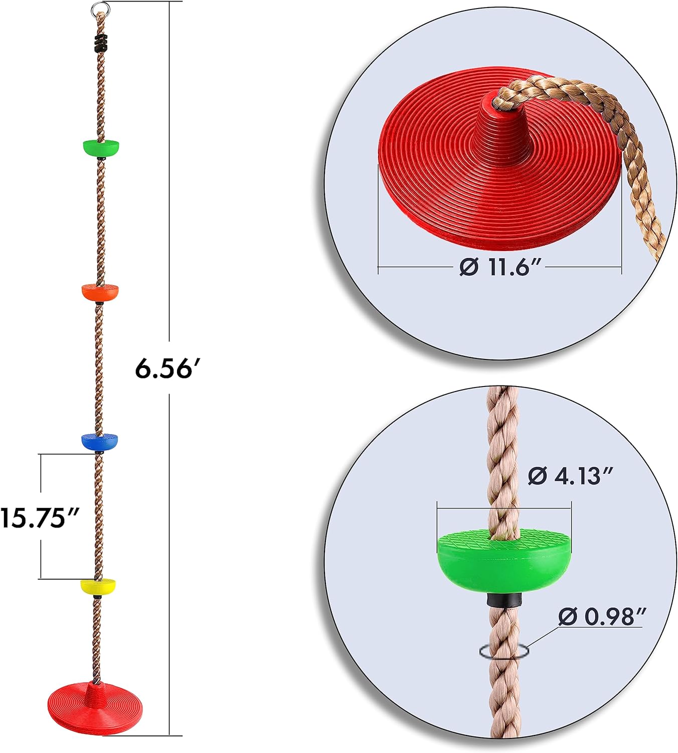 Copy of Cateam Tree Disc Swing Climbing Rope for Kids and Adults for O ...
