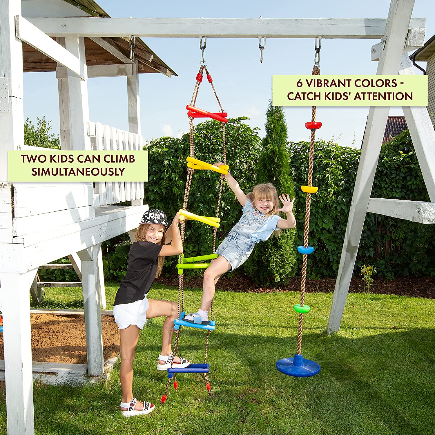 Triangle Rope Tracker Triangle rope Ladder for Kids with Ground anchoring - Outdoor or Indoo ...